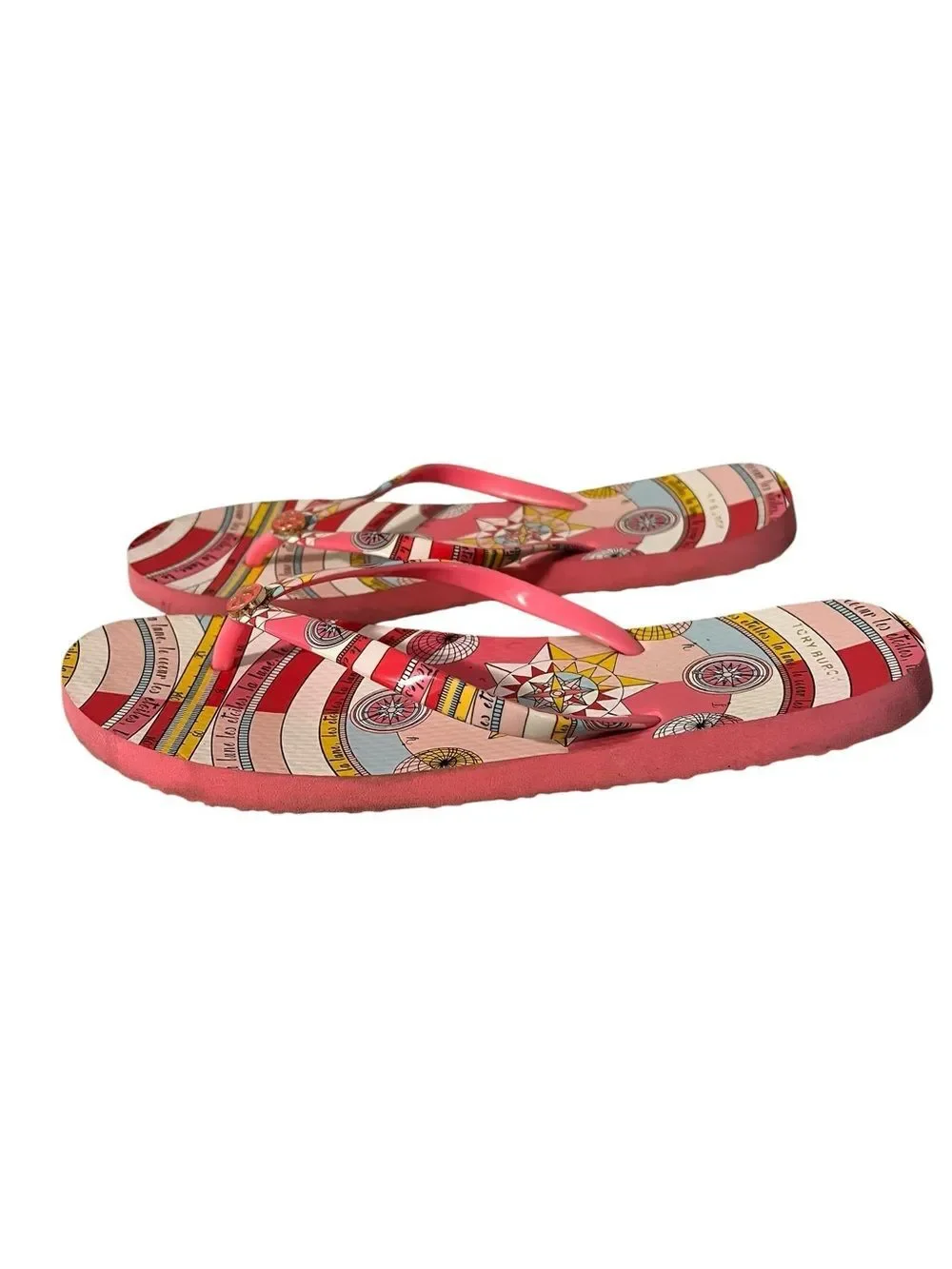 Tory Burch Constellation Jelly Thong Flip Flops Pink US 11 Vacation Resort